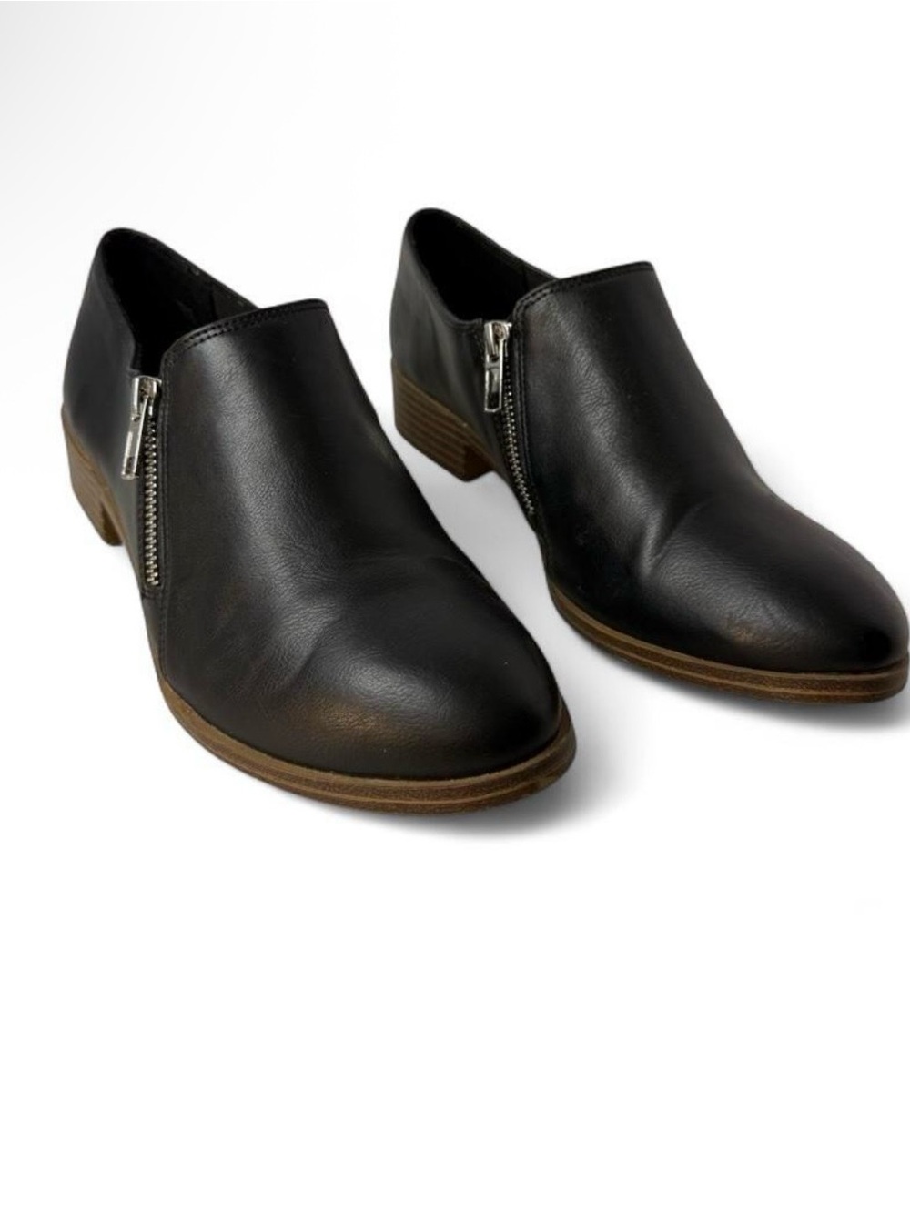 American Eagle Dara Black Double Zip Ankle Booties Shooties Size 8.5